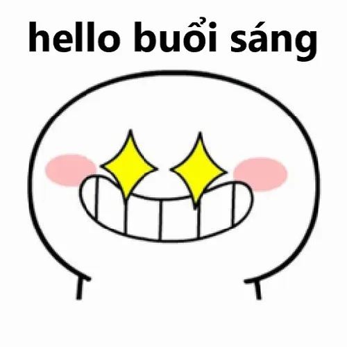 Meme chào ngày mới kèm nụ cười rạng rỡ tươi tắn