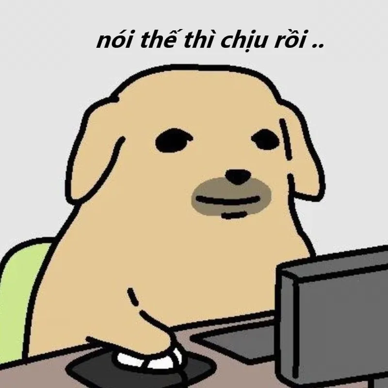 Hình troll chó chịu thôi làm rõ sự đối lập giữa buông xuôi và bối cảnh.