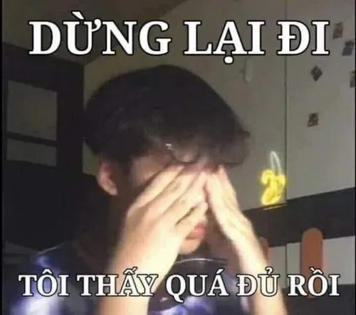 Meme che mắt nói lên trạng thái không muốn tiếp nhận thêm nội dung