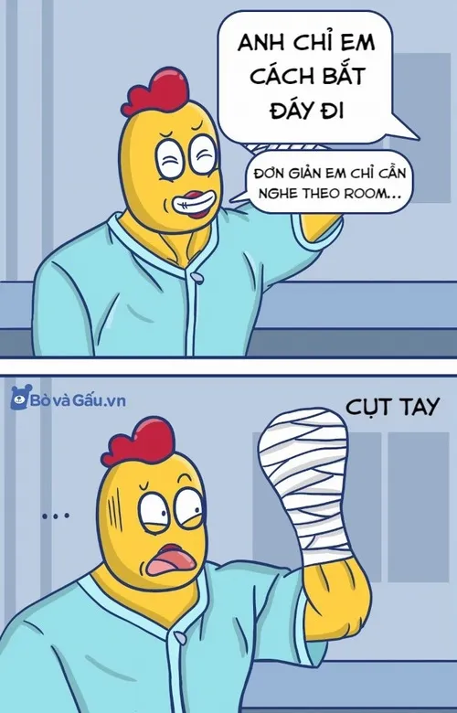 Meme tay biến mất cho cảnh bạn thân đùa quá đà.