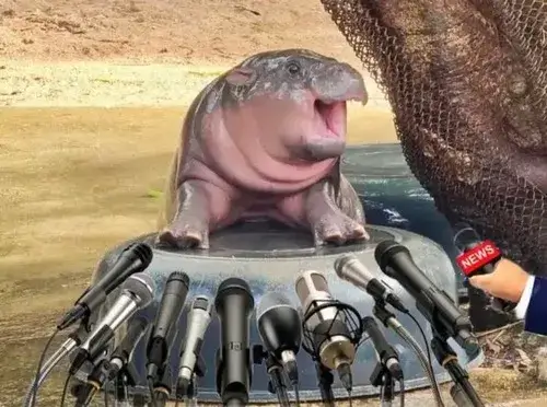 Hà mã há mồm hét lớn anh ơi, em đói rồi