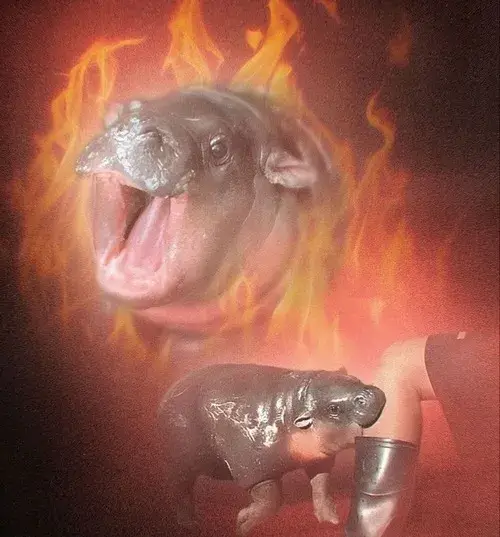 Hình chế meme hà mã trên Reddit vibe vừa lầy vừa thương