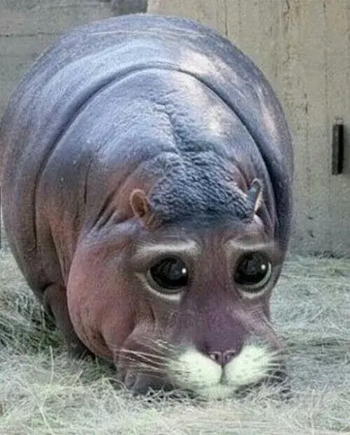 Bộ ảnh meme hà mã mô tả hoàn hảo sự “vui bất ngờ” của động vật