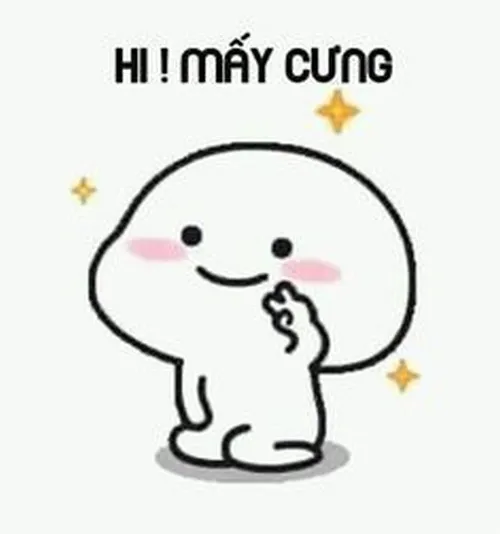 Ảnh meme vui xin chào chạm ánh mắt mềm tạo tương tác rất thân