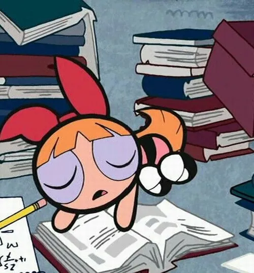 Ảnh troll trau dồi mệt mỏi nhìn đề cương