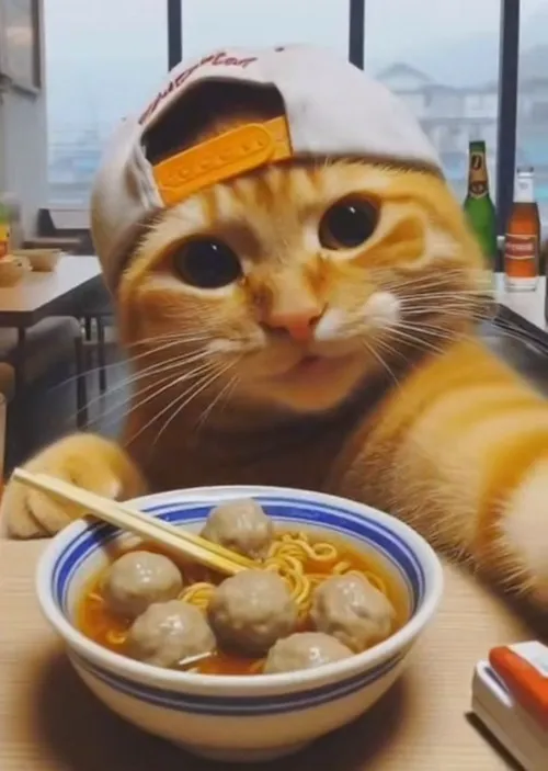 Meme troll mèo ngấu nghiến mô phỏng cú bùng nổ vị giác bất ngờ