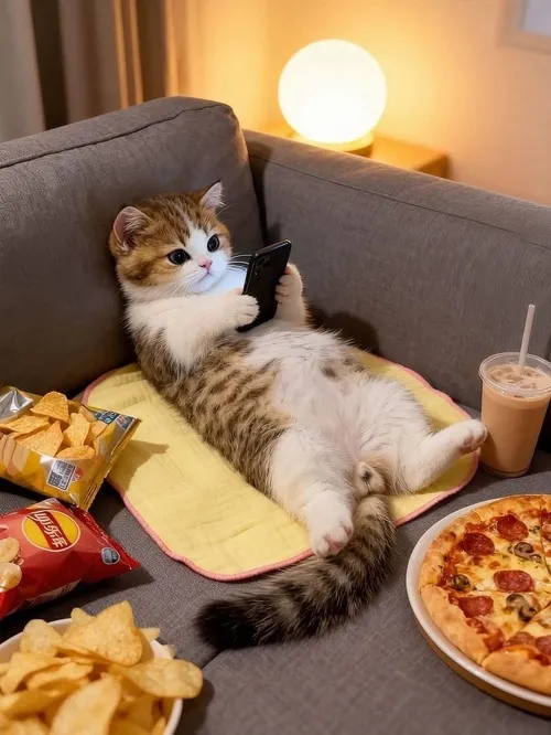 Khi mèo ăn quá nhiệt tình và tạo nên meme nhìn là buồn cười