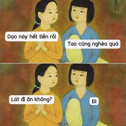 Ảnh vui thể hiện cảnh bữa cơm tiết kiệm giữa tháng eo hẹp.