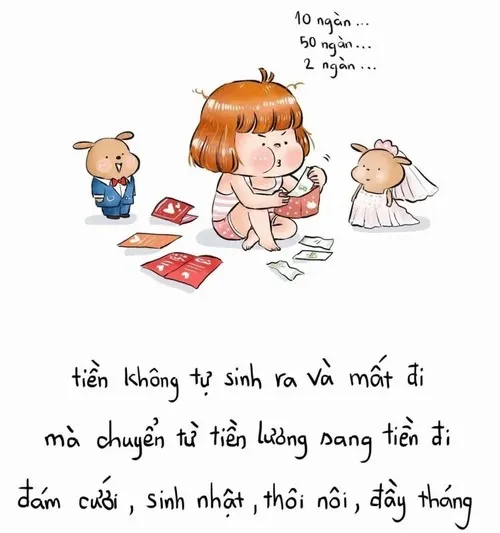 Hình meme hài ghi lại túi rỗng sau loạt chi tiêu bất đắc dĩ.