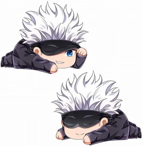 Ảnh vui Gojo nháy mắt qua khăn che đầy tinh nghịch.