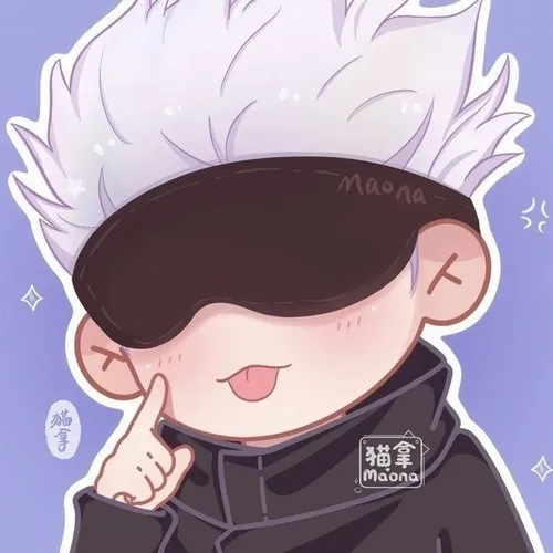 Meme Gojo với mái tóc trắng tung gió giữa trận chiến.