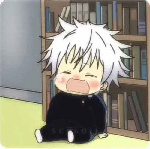 Meme hài Gojo cute dùng chú thuật tạo bong bóng bay.
