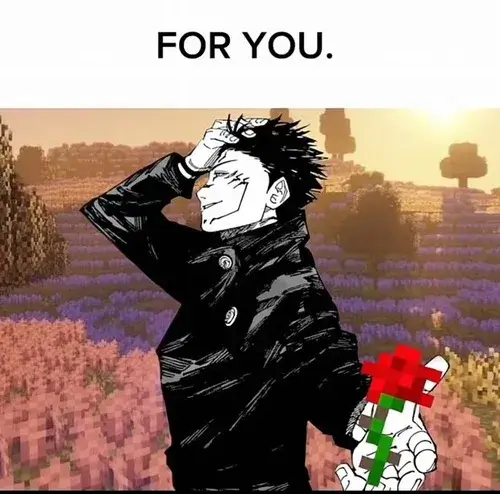 Meme Sukuna tặng hoa hồng dễ thương