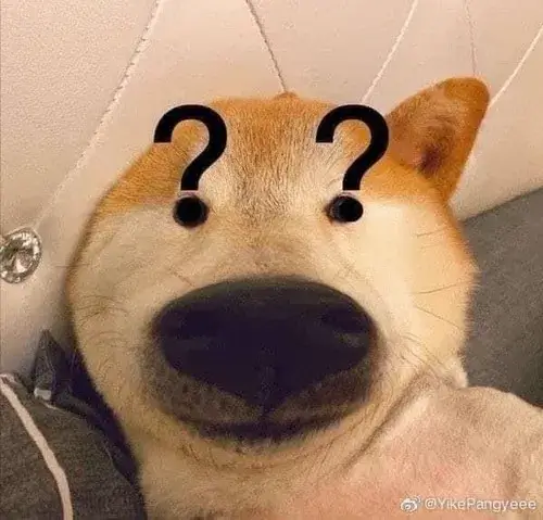 Ảnh meme Cheems biểu tượng nghi vấn tạo hiệu ứng ngập ngừng thú vị