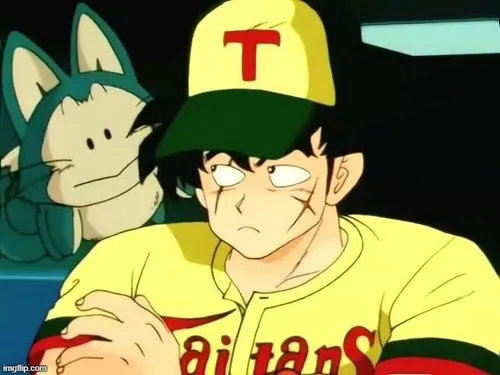 Ảnh chế Yamcha ngã sấp khi Goku vẫn giữ bình tĩnh