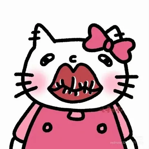 Sticker Hello Kitty run sợ nhưng vẫn đáng yêu