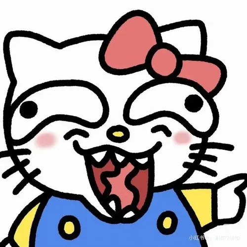 Hello Kitty tức giận nhẹ bằng nét vẽ tối giản