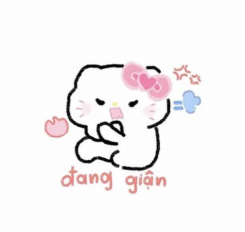 Mèo chibi Sanrio mang dòng chữ ngắn đáng yêu