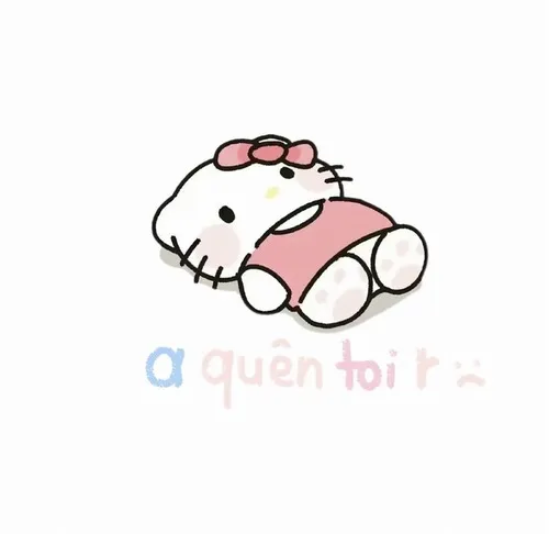 Sticker Hello Kitty có chữ pastel rất dịu