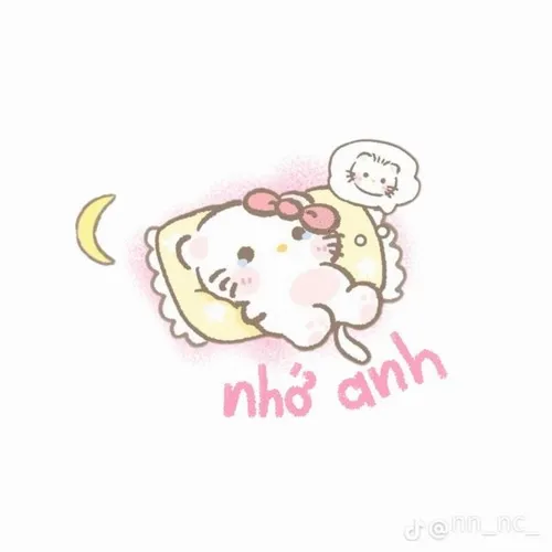 Sticker chibi nơ đỏ có chữ rõ ràng