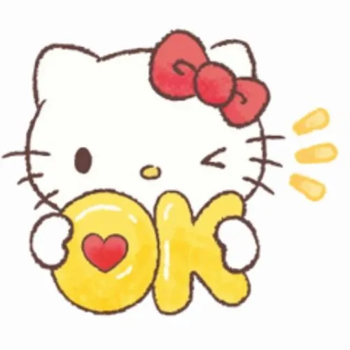 Hello Kitty pastel hồng thêm chữ cực dễ mến