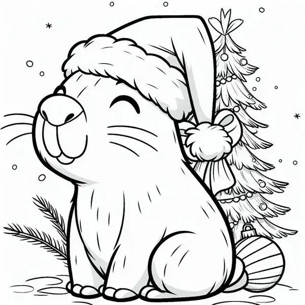 87 Trang tập tô capybara chibi ôm vịt con đáng yêu