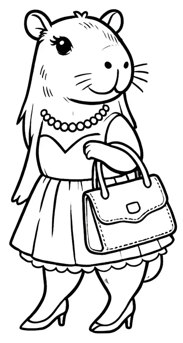 83 Tờ giấy tô màu capybara đáng yêu cầm ly nước mát