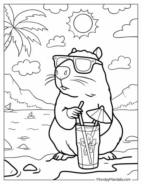 76 Trang tô màu capybara đáng yêu bé nào cũng mê xỉu luôn