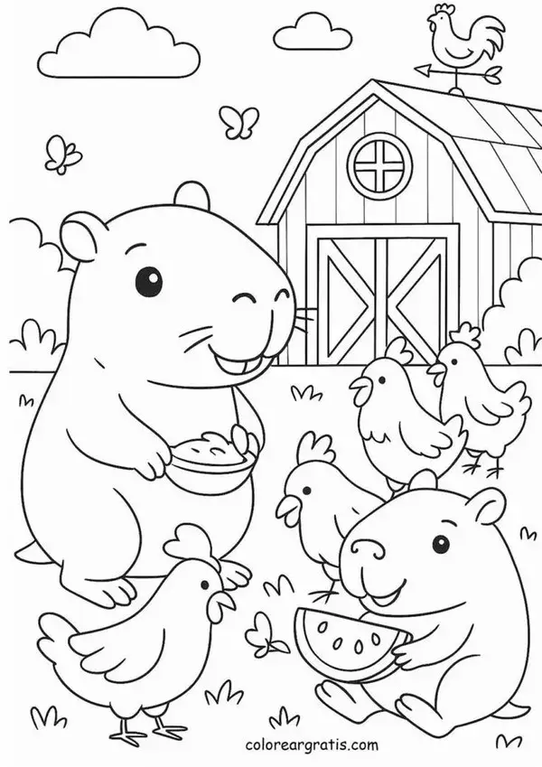 94 Bộ sưu tập tranh tô màu capybara đáng yêu cho bé học màu sắc vui vẻ