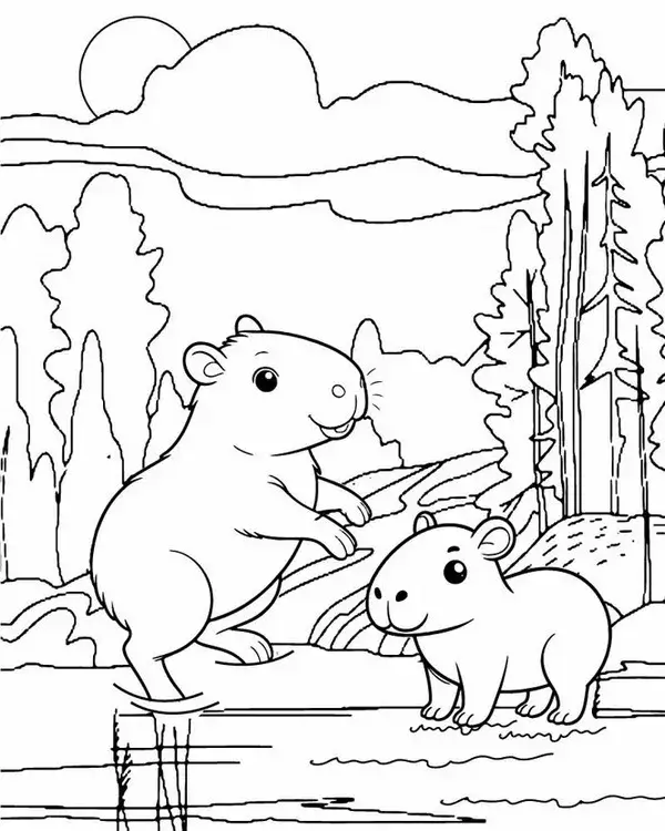 91 Tải ngay bộ tranh tô màu capybara giúp bé vừa học vừa thư giãn