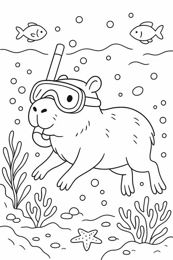 89 Khám phá thiên nhiên cùng bé qua tranh tô màu capybara vui nhộn