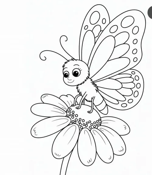 Trang tập tô con bướm với cánh vàng cam lung linh