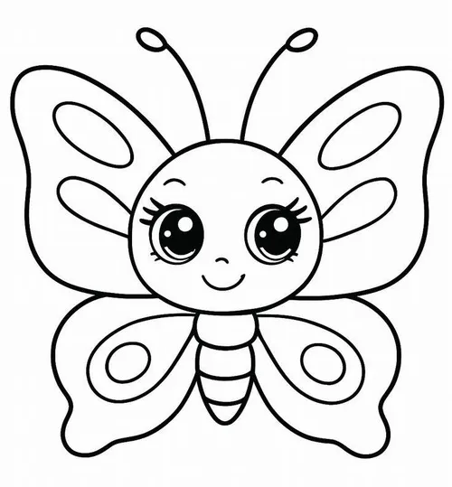 Hình tô màu con bướm dễ thương với đôi cánh sặc sỡ