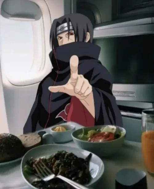 Meme Itachi trầm lặng đi cùng thanh kiếm cắt gió