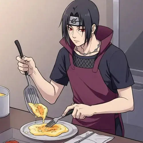 Ảnh meme vui Itachi mơ hồ thể hiện phong thái kiêu bạc bí ẩn