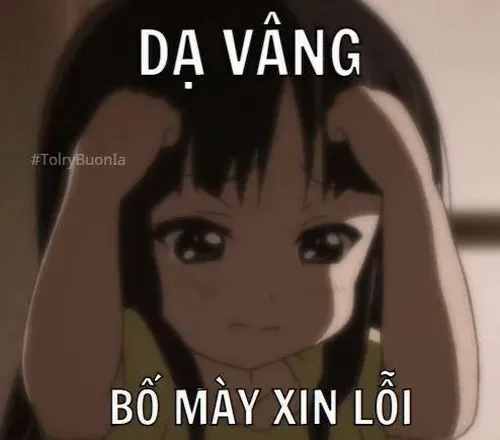 Hình meme hài thái độ tự giác tạo ấn tượng rất dễ thương