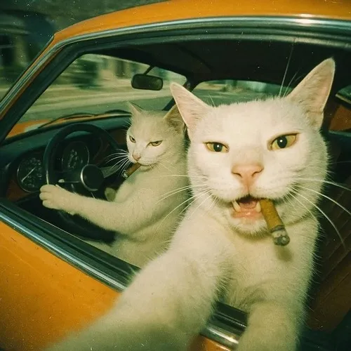 Ảnh cá nhân ảnh mặt mèo với lông phồng và râu mềm