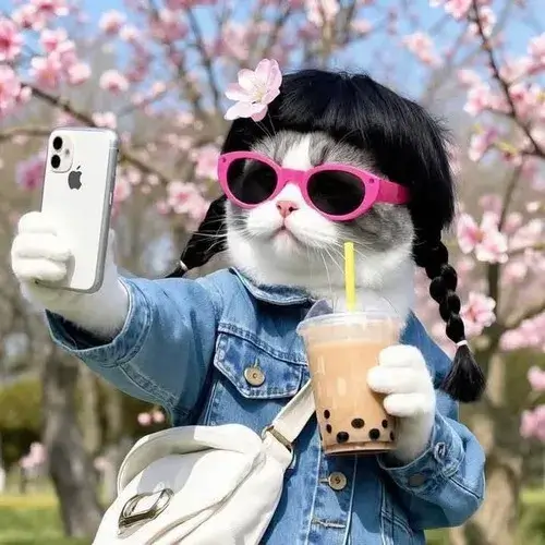 Hình profile cute ảnh profile mèo với phụ kiện nơ nhỏ