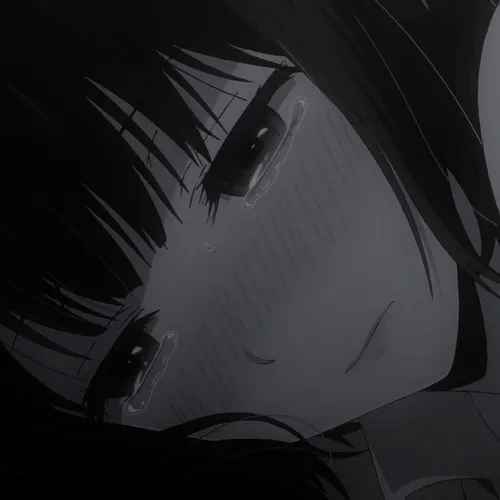 Ảnh avatar anime buồn khóc phủ khoảng tối mỏng quanh mặt