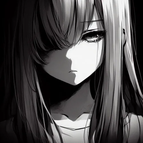 Ảnh profile Threads ảnh anime trầm trong khung hình cận mặt