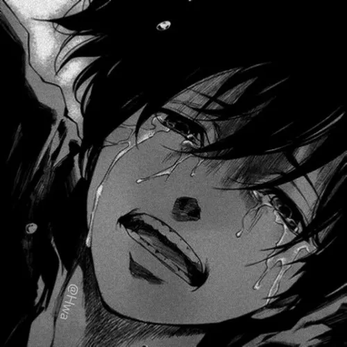 Avatar dễ thương anime buồn khóc giữ bóng tối thuộc bố cục tạo ám ảnh