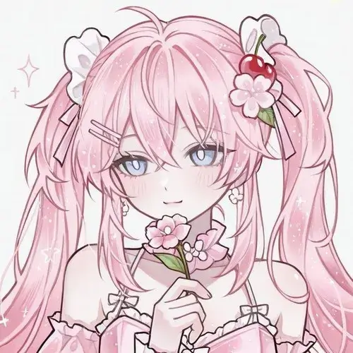 Bộ avatar anime màu hồng dành cho ai thích nét đáng yêu ngọt nhẹ