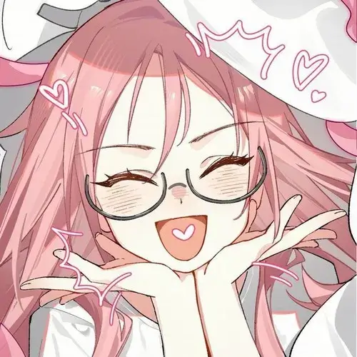 Avatar Instagram anime màu hồng cute trong bố cục cận mặt hài hòa