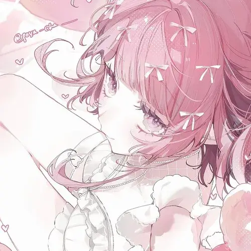 Hình đại diện ngầu anime màu hồng cute nổi bật hiệu ứng glow mềm