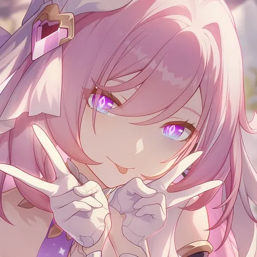 Ảnh trang cá nhân anime màu hồng cute đón ánh sáng phủ vai mềm