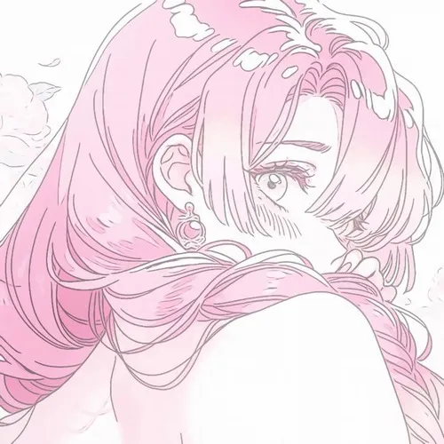 Hình đại diện cute avatar hồng dễ thương giữa màu kẹo bông xinh