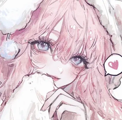 Mẫu ảnh profile anime hồng cute với ánh sáng mềm và nét glow