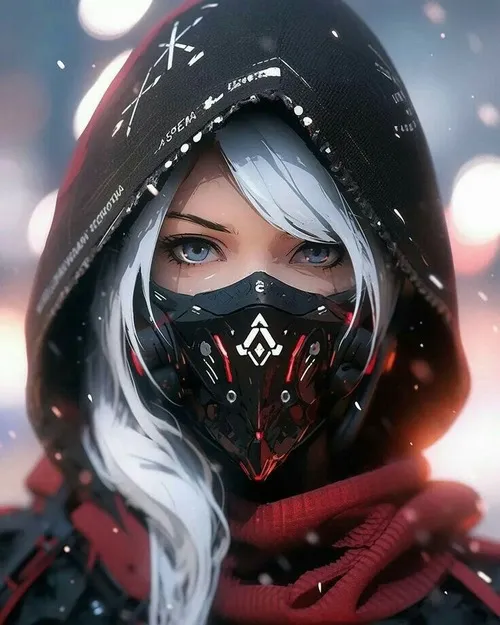 Hình profile anime cô nàng khẩu trang đen ánh dịu