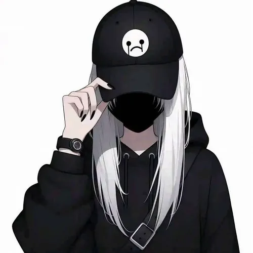 Ảnh đại diện ngầu anime cô gái khẩu trang đen biểu cảm nhẹ