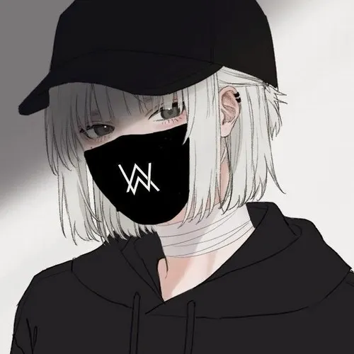 Ảnh đại diện cá nhân anime cô nàng khẩu trang đen sắc mềm